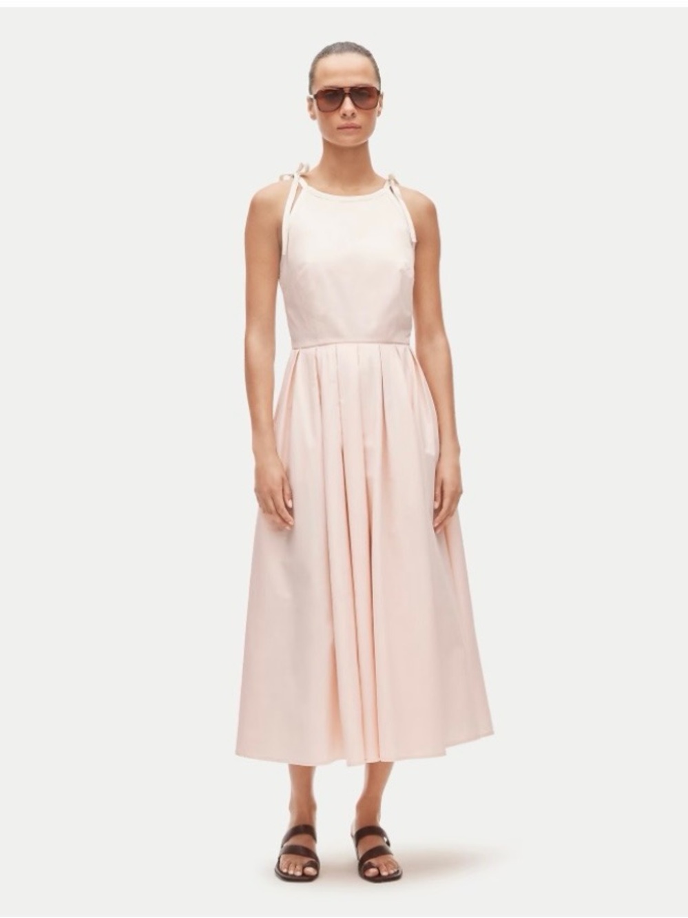 J. Crew Blush Tie-Shoulder Midi Dress
